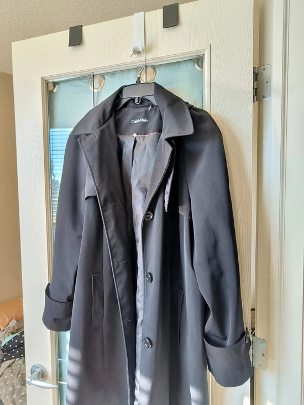 Calvin Klein Hooded Trench Coat in Black Size XL
